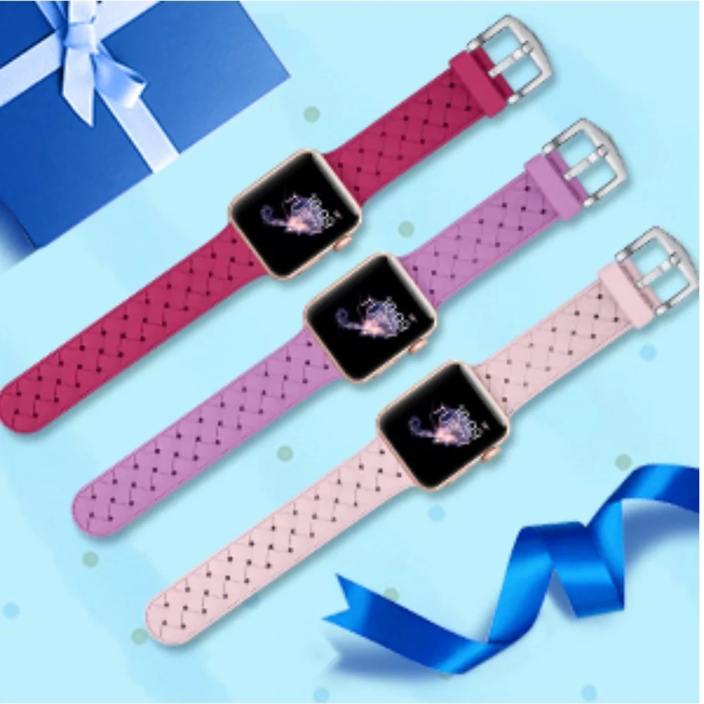 Apple Watch Silicone Bands 42mm 44mm White, Pink, Purple, Red, Gray, & Black